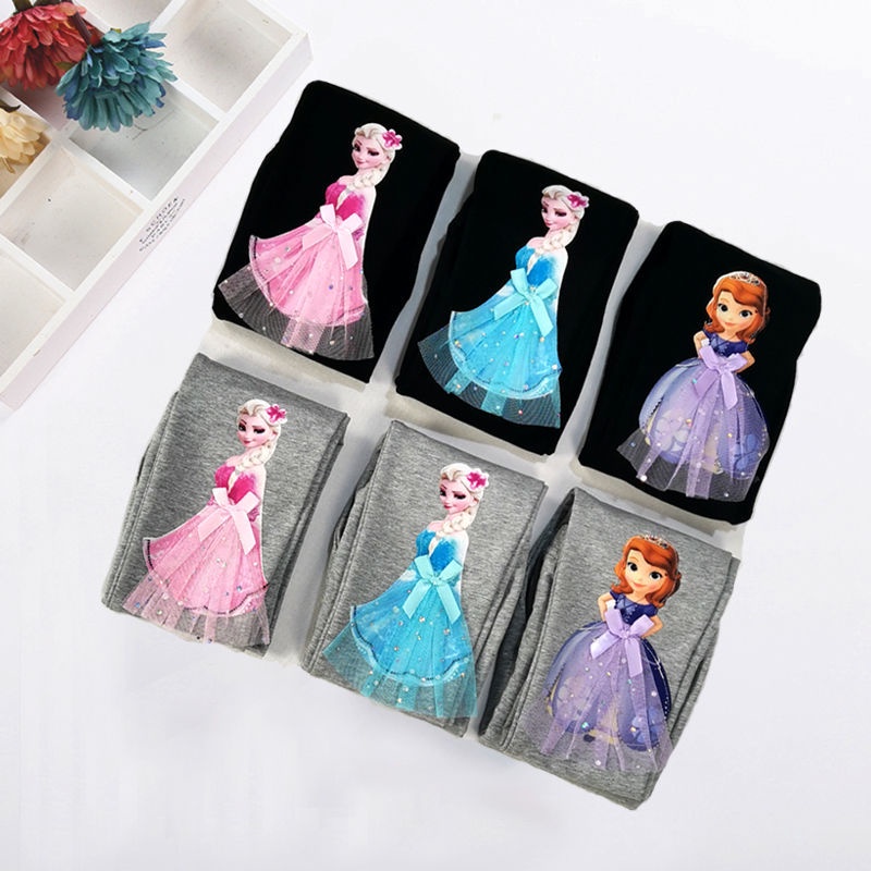 Quần Legging Bé Gái 100-140cm Xuân Thu Phong Cách Mới Bé Gái Phiên Bản Hàn Quốc Xu Hướng Thời Trang Phong Cách Mỏng Phù Hợp Với Quần Hoạt Hình Dễ Thương Bé Gái