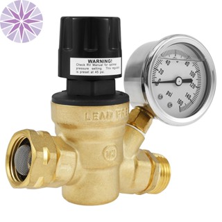 Bộ điều chỉnh áp suất nước rv van giảm áp chuyên nghiệp với tay cầm có thể điều chỉnh và đồng hồ đo shoptkc5947