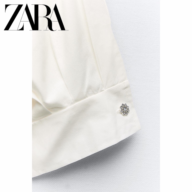 Zara new women's splicing sleeve knitwear