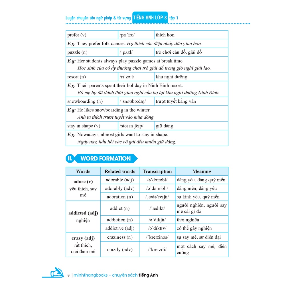 Sách Global Success - Luyện Chuyên Sâu Ngữ Pháp Và Từ Vựng Tiếng Anh Lớp 8 - Tập 1