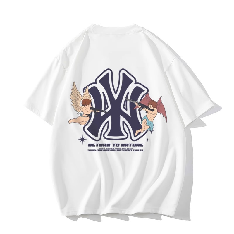 N-y short sleeve men's t-shirt new summer top shirt, round neck t-shirt, trendy brand half sleeves