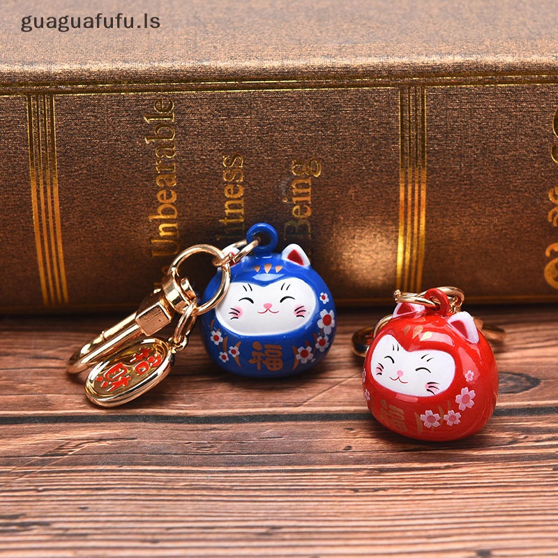 Guaguafufu nhật bản móc khóa mèo may mắn dễ thương túi xe trang trí âm thanh nước chuông pendent charm ls