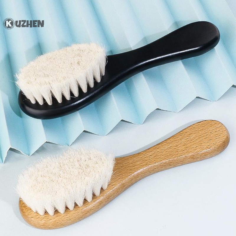Bàn chải trẻ em kuzhen lông len mềm tự nhiên bàn chải tắm cho trẻ sơ sinh lược đầu mát xa bàn chải tóc sơ sinh món quà hoàn hảo cho bé hot