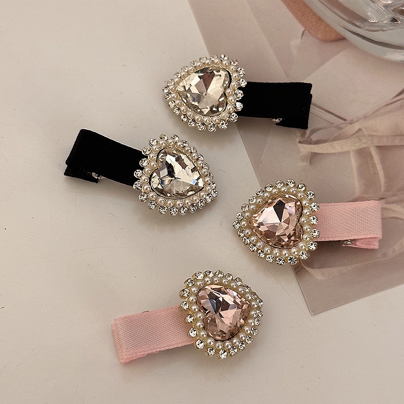 Kẹp Tóc Mỏ Vịt Đính Đá Chữ Love Màu Hồng Ngọt Ngào Dễ Phối Đồ Phong Cách Hàn Quốc Cho Nữ