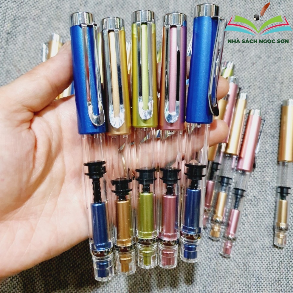 Bút Máy Luyện Chữ Đẹp T09, Bút Máy C009 Thanh Đậm, Ngòi Kim Tinh, Bình Mực Lớn