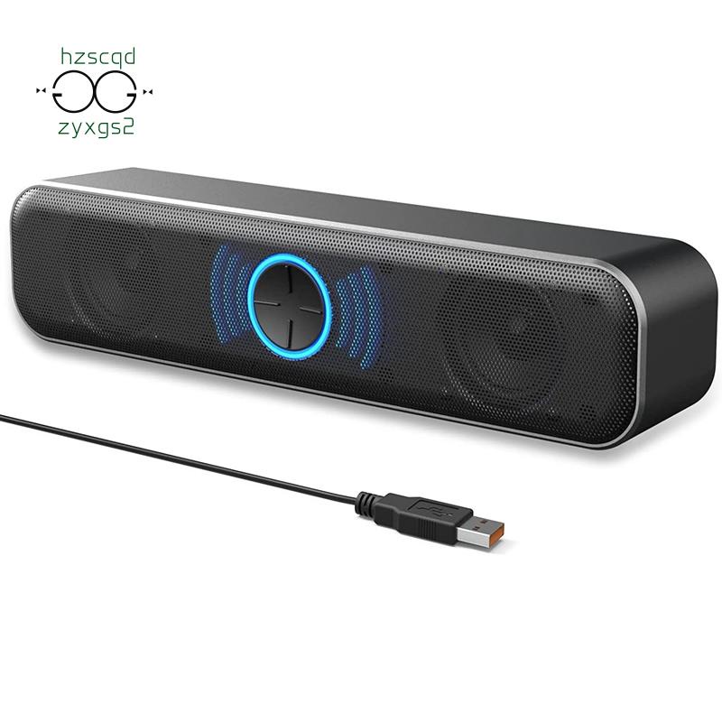 1 Loa USB Màu Đen Có Núm Điều Chỉnh Âm Lượng Kỹ Thuật Số Cho Máy Tính Để Bàn / Laptop / PC