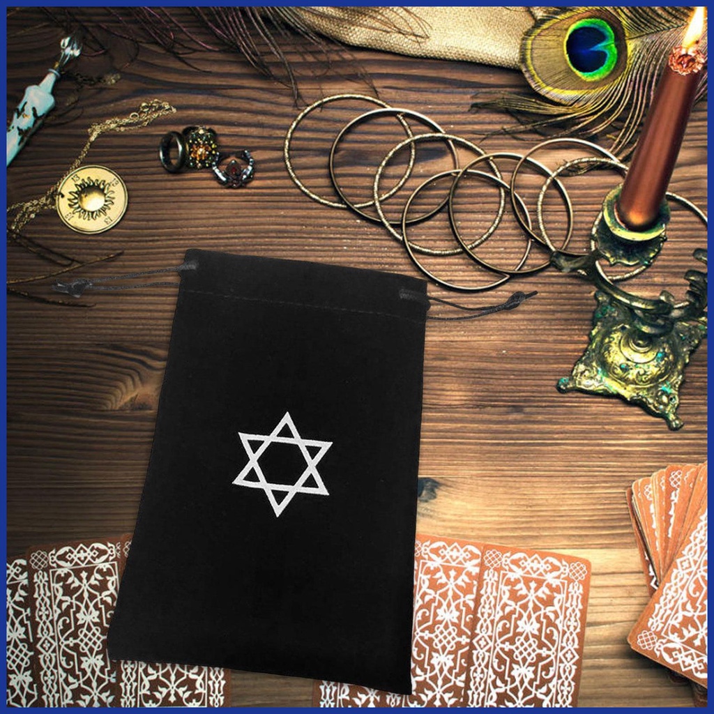 Túi Đựng Thẻ Bài Tarot Bằng Nhung Dày Dặn In Họa Tiết Hexagram