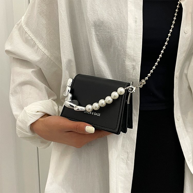 Túi Đeo Chéo mini Hình Vuông Đính Ngọc Trai Thời Trang Dành Cho Nữ