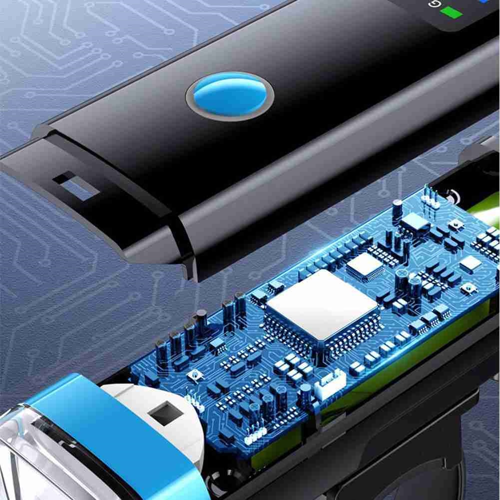 Hàng Có Sẵn Còi Xe Đạp Đa Chức Năng Đèn Pha Cảm Ứng Xe Đạp 2400 Mah Đèn Pha Lái Xe Đèn Pin Mạnh Sạc Usb Elle