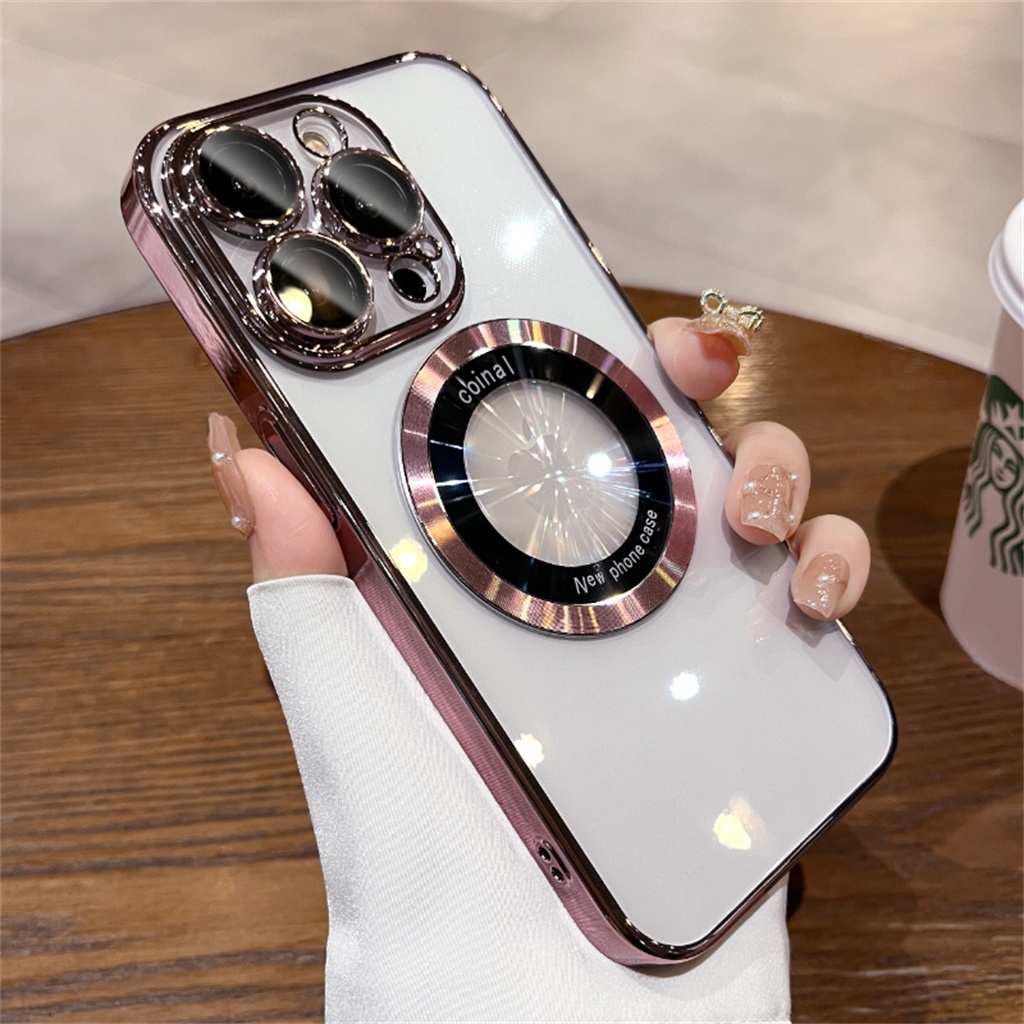 Ốp Điện Thoại Cứng Trong Suốt Chống Sốc Mặt Nhám Từ Tính Sang Trọng Cho iPhone 12pro 14pro 12 13 14 Pro Max 14 Plus