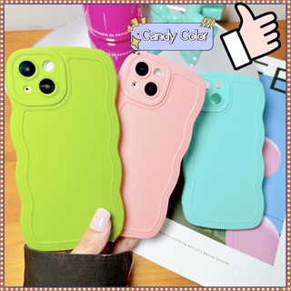 Ốp Điện Thoại Màu Kẹo Họa Tiết Gợn Sóng Cho iPhone 7 8 Plus XR 11 12 13 Pro Max