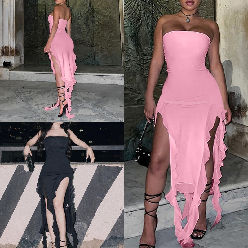 Đầm Lệch Vai Ôm Dáng Xẻ Tà Quyến Rũ Dành Cho Nữ