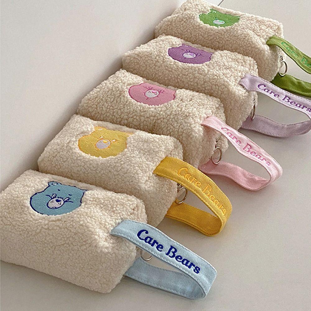 OCEANMAP Rainbow Bear Wrist Bag Casual Simple Travel Organizer Zipper Large Capacity Women Toiletry Bag Korean Storage Bags