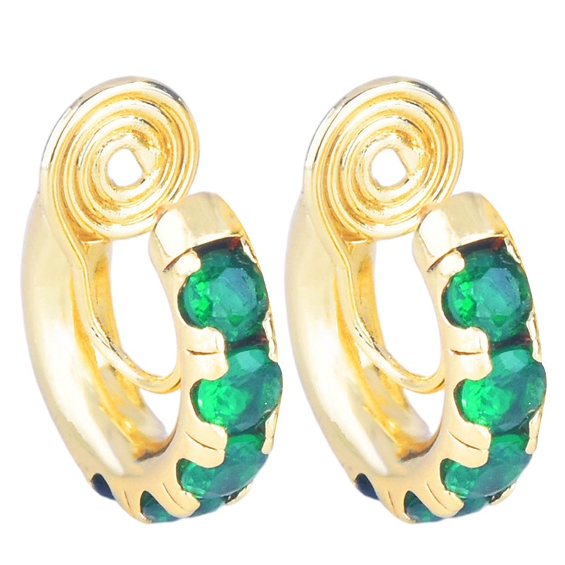 Khuyên Tai Tròn Đính Đá Zircon Sang Trọng