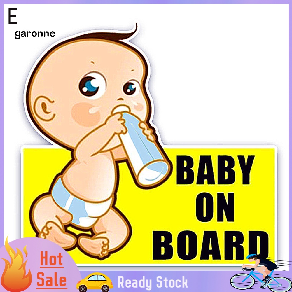 Miếng Dán Phản Quang Họa Tiết Hoạt Hình Baby on Board Trang Trí Kính Chắn Gió Xe Hơi