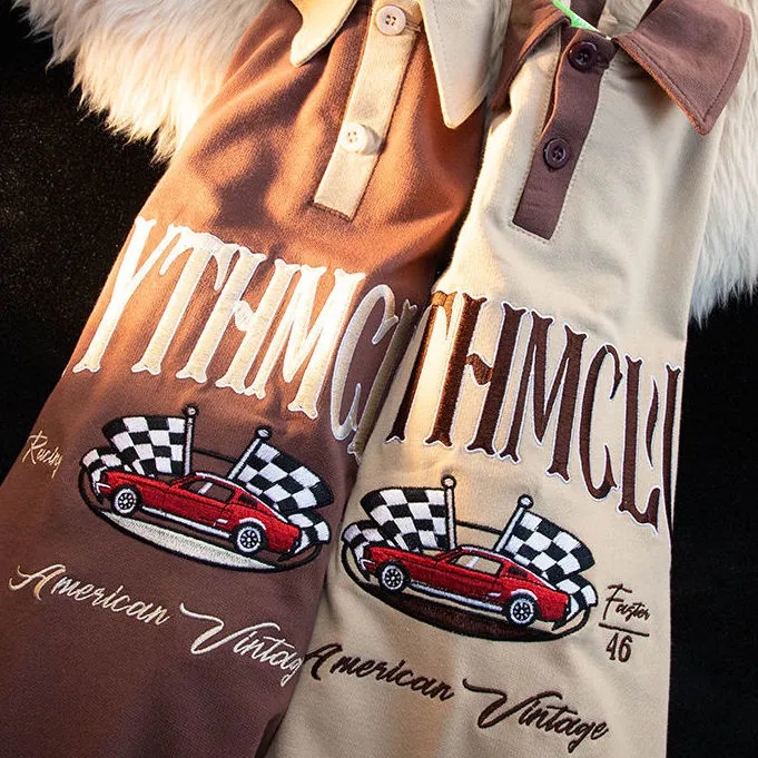 Áo polo Tay Ngắn Bằng Cotton In Họa Tiết Độc Đáo Phong Cách Hàn Quốc Thời Trang Cho Nữ