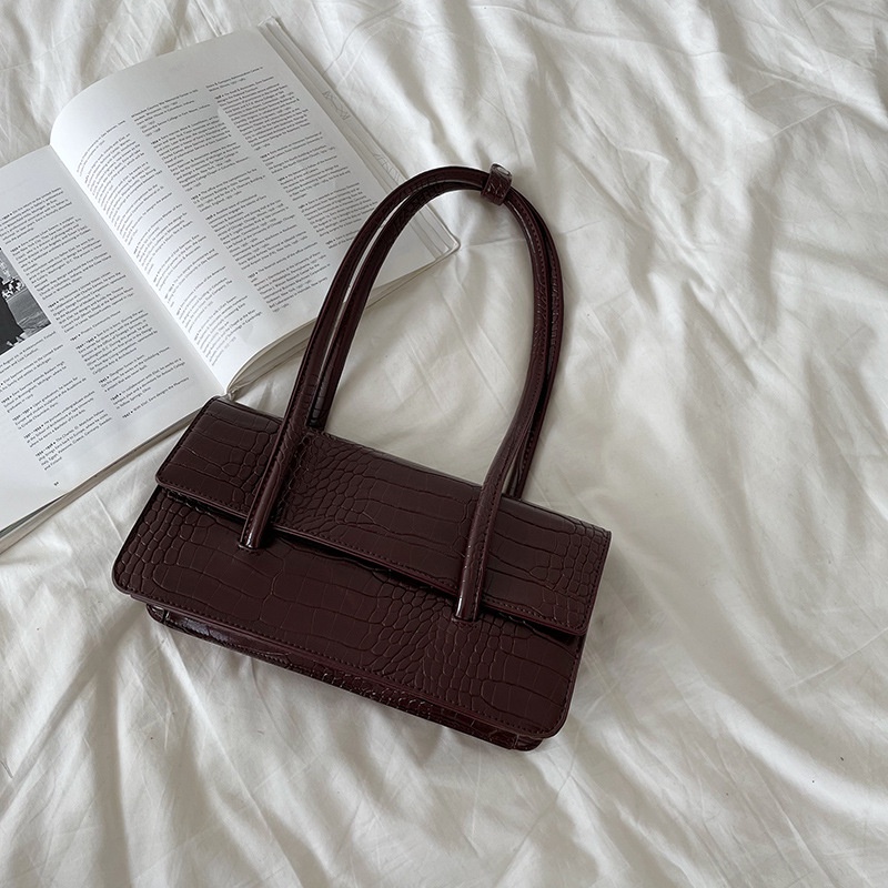 MISCHA Túi Đeo Vai / Đeo Chéo Họa Tiết Da Cá Sấu Màu Trơn Thời Trang Cao Cấp Cho Nữ