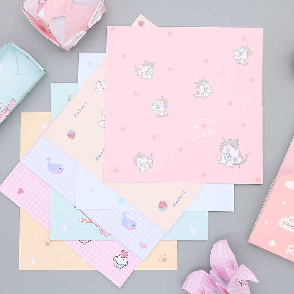 Bộ Giấy Xếp origami 70 / 14cm In Họa Tiết Hoạt Hình Nhiều Màu Sắc Cho Bé