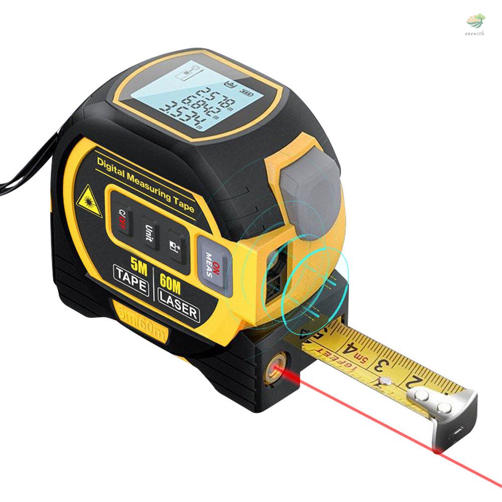 Thước Dây Laser Đo Khoảng Cách 3 Trong 1 5m Có Màn Hình LCD