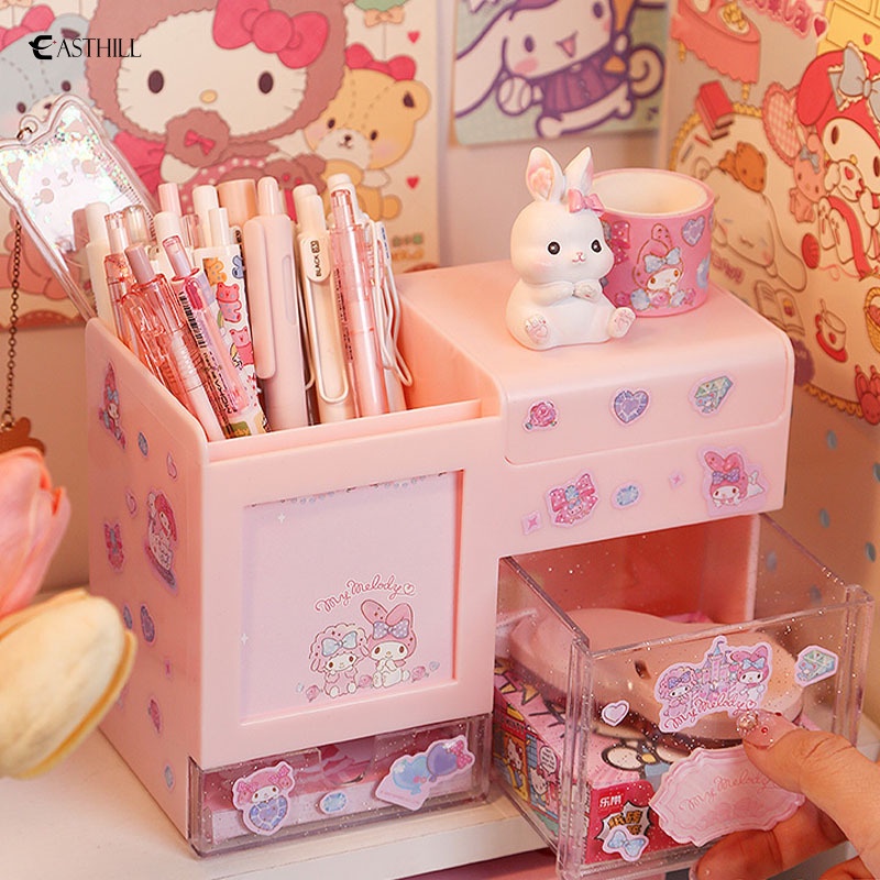 Hộp Đựng Bút Để Bàn Cỡ Lớn In Hoạt Hình Hello Kitty Cinnamoroll / Melody / Sanrio Kuromi Dễ Thương Cho Bé Gái