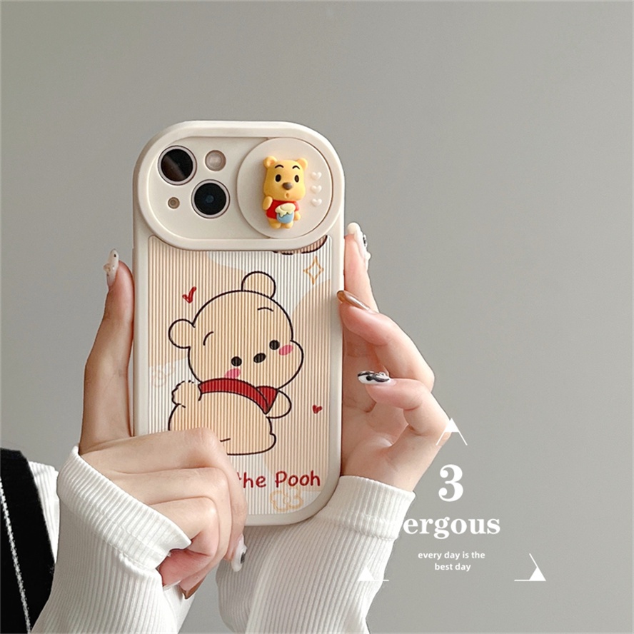 Ốp Điện Thoại TPU Mềm Hình Gấu Pooh 3D Dễ Thương Cho IPhone 14 13 12 11 Pro Max