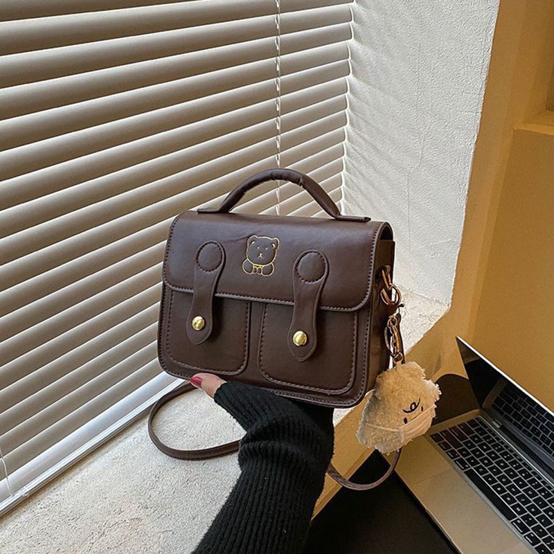 MISCHA Túi Đeo Vai Hình Vuông Cỡ Nhỏ Màu Trơn Phong Cách Cổ Điển Thời Trang Cho Nữ