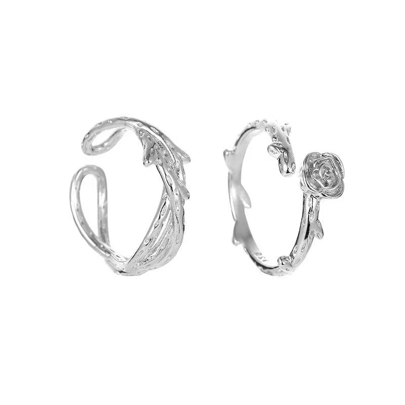 Nhẫn Đôi Hình Hoa Hồng Sáng Tạo Thời Trang