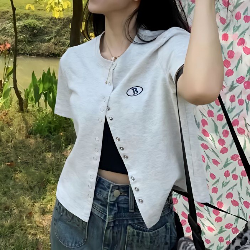IMAODOU Áo Thun Cotton Tay Ngắn Phong Cách Hàn Quốc Thời Trang Mùa Hè Mới 2023