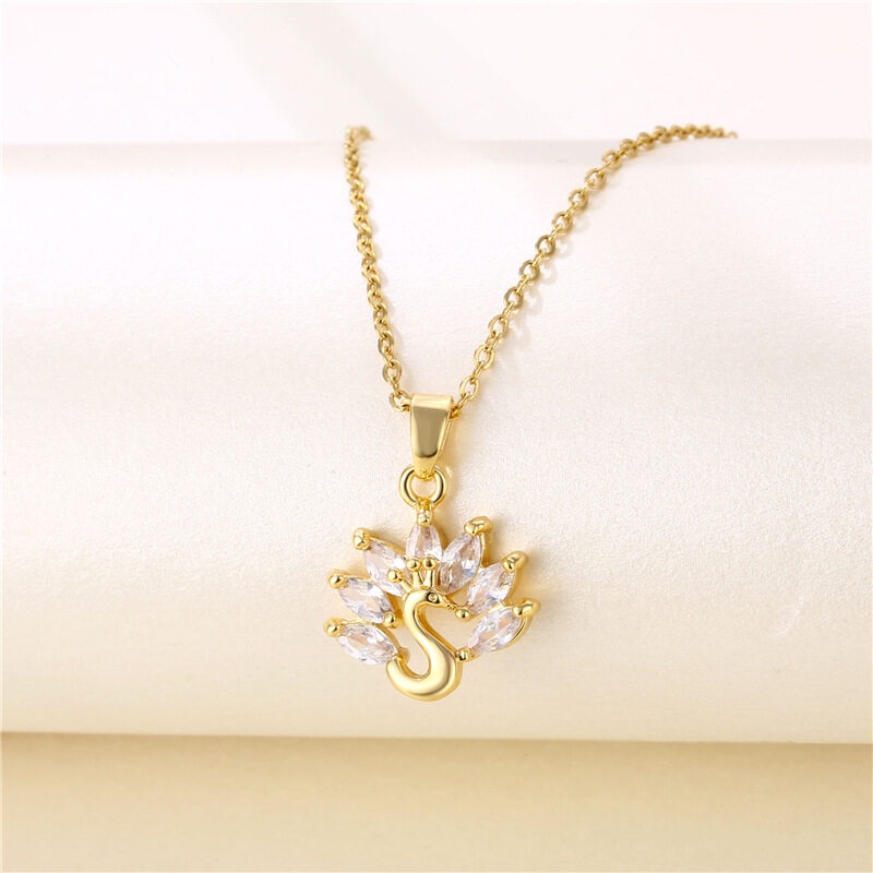 Dây Chuyền Thép Titan Mặt Hình Chim Công Đính Đá Zircon Thời Trang Xu Hướng Nam Mỹ