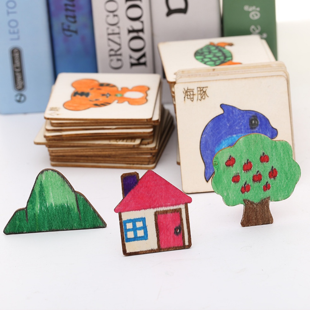 Set 20 Khuôn Vẽ Bằng Gỗ Giáo Dục Cho Bé