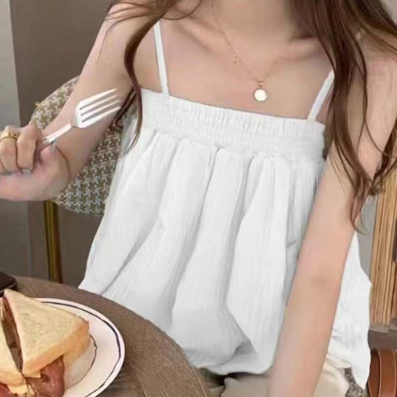Áo Tank Top Dáng Rộng Màu Trơn Thời Trang Mùa Hè Hàn Quốc Cho Nữ