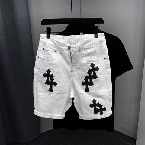 Quần Short Jean Có Khóa Kéo Màu Trắng Đen Size 28-36 Thời Trang Trẻ Trung Cho Nam
