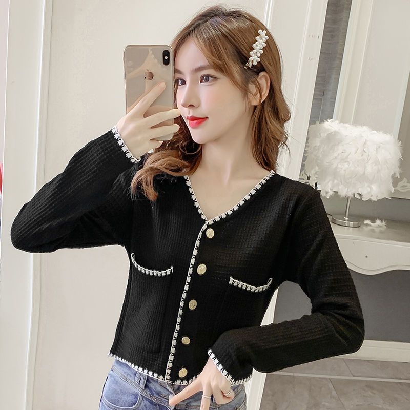 Áo Cardigan Dệt Kim Tay Dài Cổ Chữ V Phong Cách Thời Trang Hàn Quốc Dành Cho Nữ