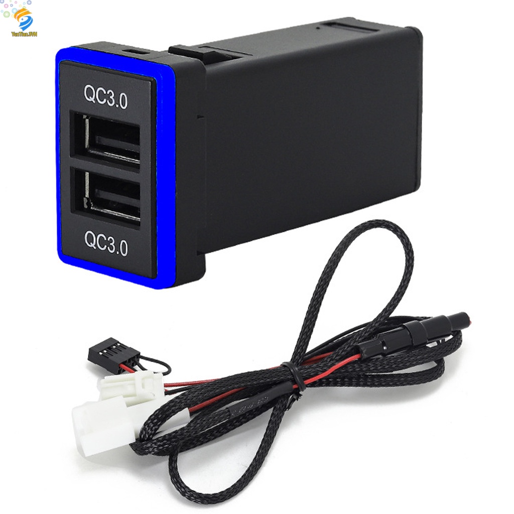 Tẩu Sạc Nhanh QC3.0 2 Cổng USB 18W 12V-24V Cho Xe Ô Tô TOYOTA Sự Bảo Vệ