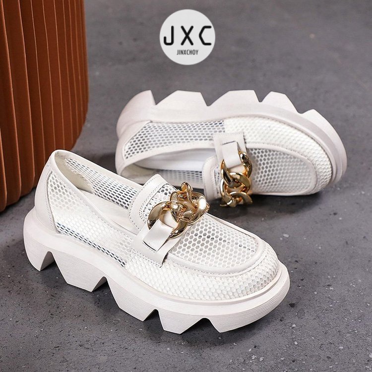 JINxCHOY Giày Cao Gót Mũi Tròn Thiết Kế Thoáng Khí Hợp Thời Trang Cho Nữ