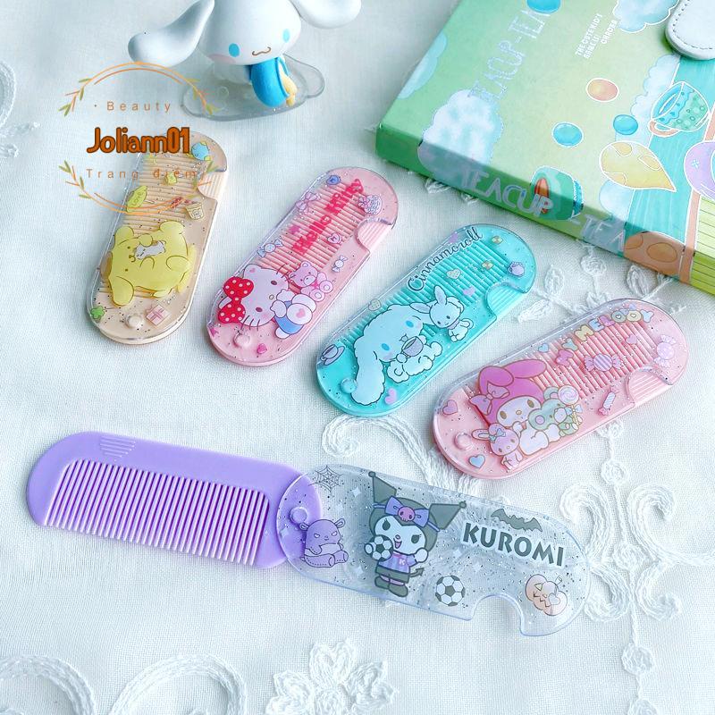 🎐Joliann🎐Lược Chải Tóc Mini Bằng Nhựa Họa Tiết Hoạt Hình Kuromi Melody Dễ Thương Cho Bé Gái