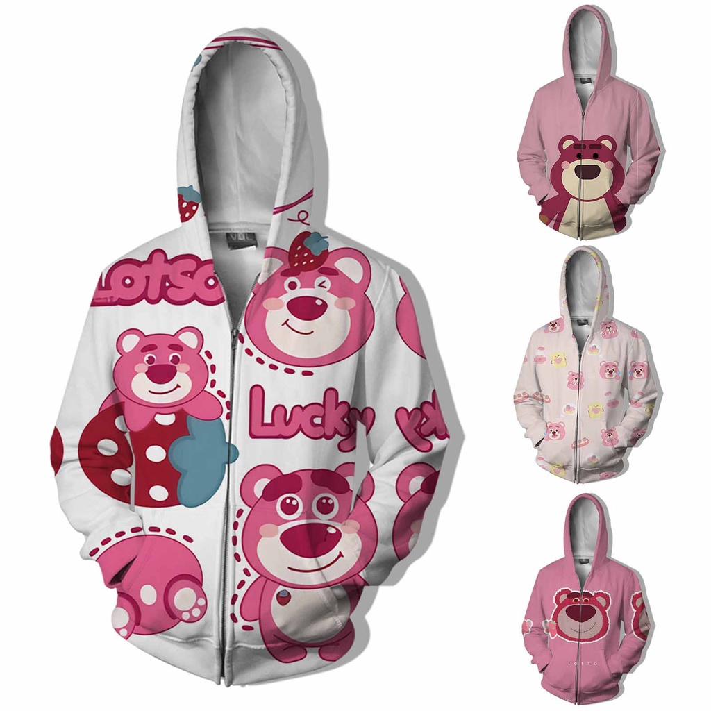 Áo Khoác Hoodie Có Khóa Kéo In Họa Tiết Hoạt Hình 3D Dễ Thương Thời Trang Thu Đông Cho Nữ