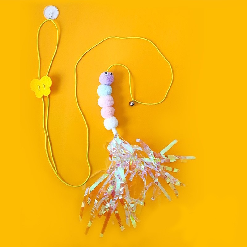 Gậy Đồ Chơi Gắn Lông Vũ Đàn Hồi Dành Cho Mèo Cưng