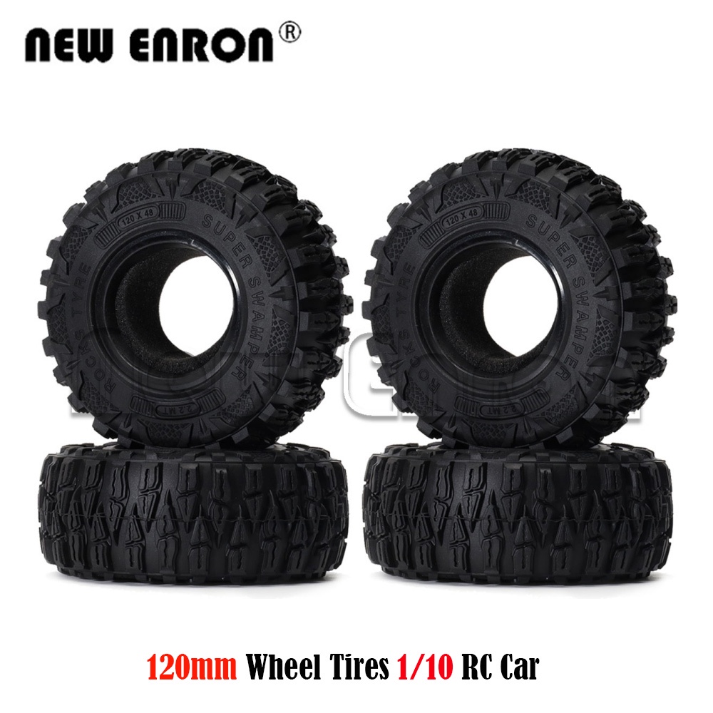 4 cái 2,2 "Cao su 120 * 48MM Bánh xe Grappler Bánh xe RC Lốp cho RC Car 1/10 Crawler Rock Axial SCX10 TRX4 KM2 YETI RR10 Wraith
