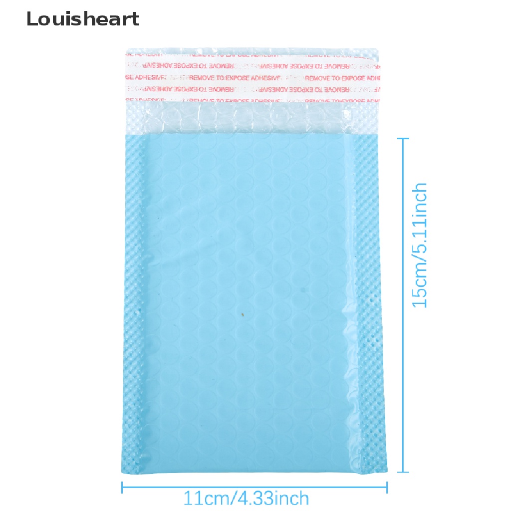 Bộ 10 Túi Bong Bóng Xanh Dương Nhạt Louisheart 15X11cm Tự Dán Vận Chuyển TFG
