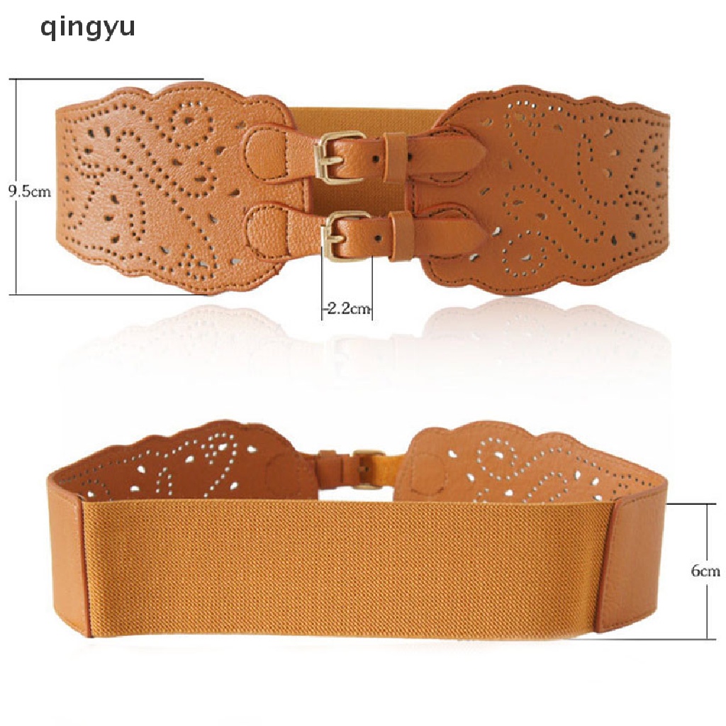 Thắt Lưng Bản Rộng Co Giãn Hai Khóa Cài Thời Trang Cho Nữ