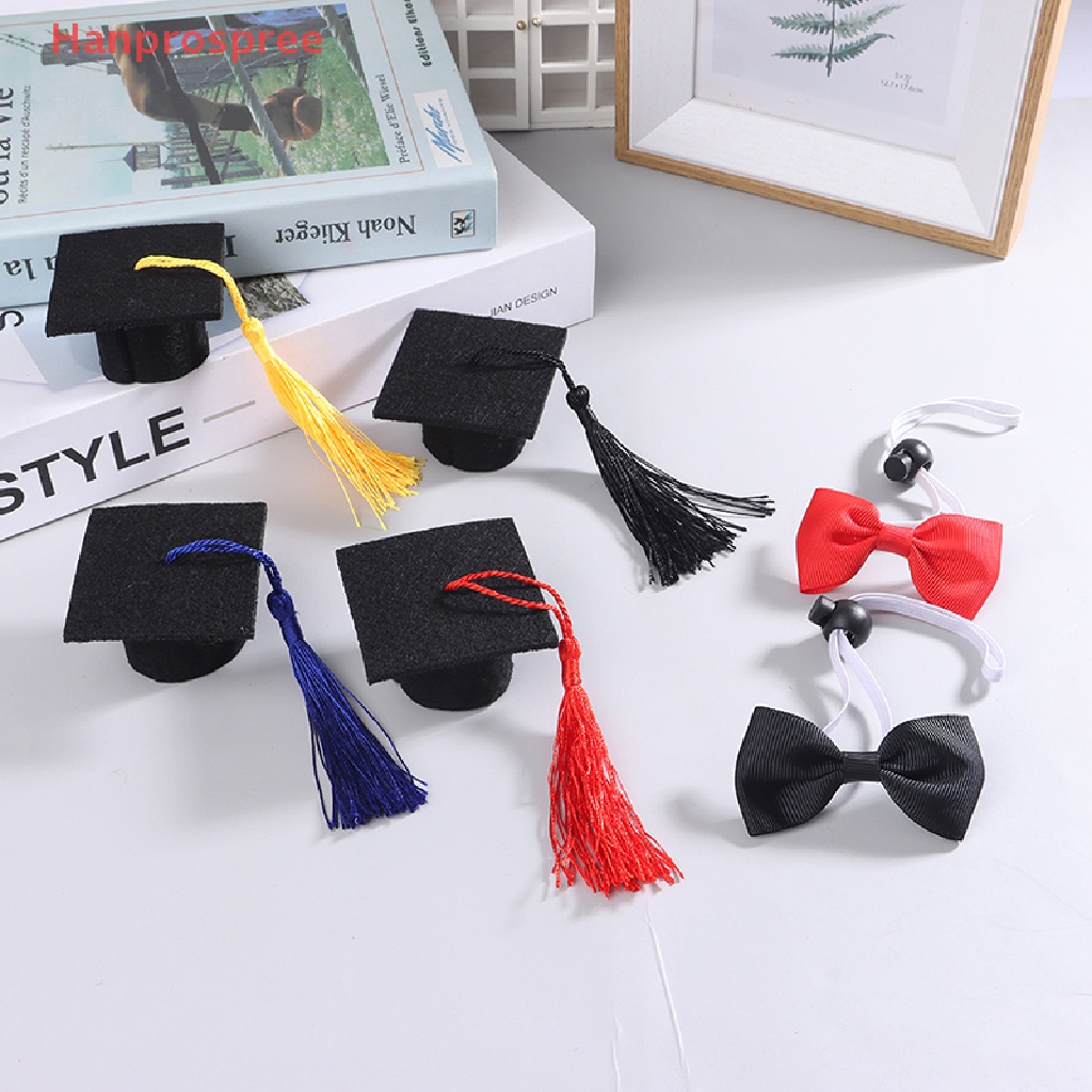 Bộ Phụ Kiện Trang Trí Búp Bê Hanprospree > Mũ Tốt Nghiệp Mini Hình Nơ Xinh Xắn