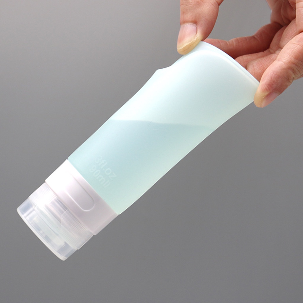 Set 4 Chai Silicone Đựng Dầu Gội 90ML Chống Rò Rỉ Tiện Dụng Khi Đi Du Lịch