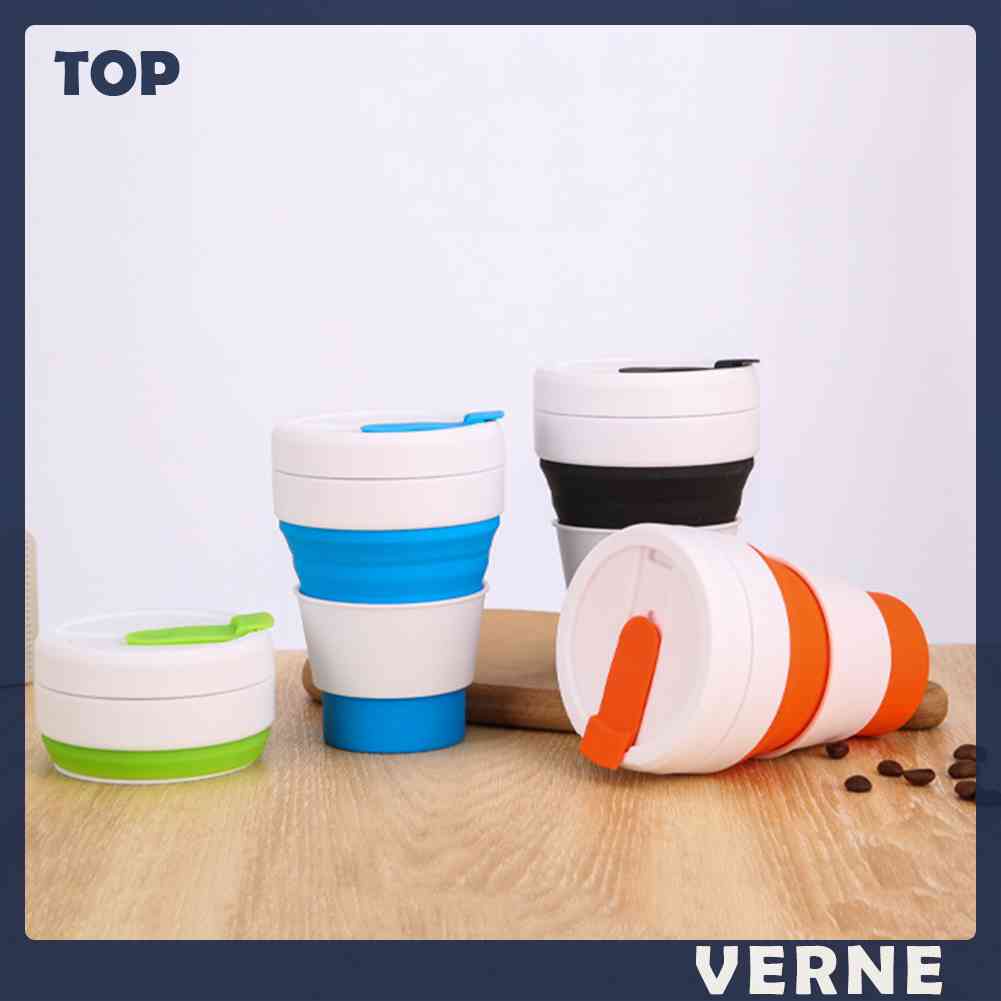 Cốc Uống Cà Phê 475ml Bằng Silicone Có Thể Tháo Rời Tiện Dụng Mang Theo Du Lịch