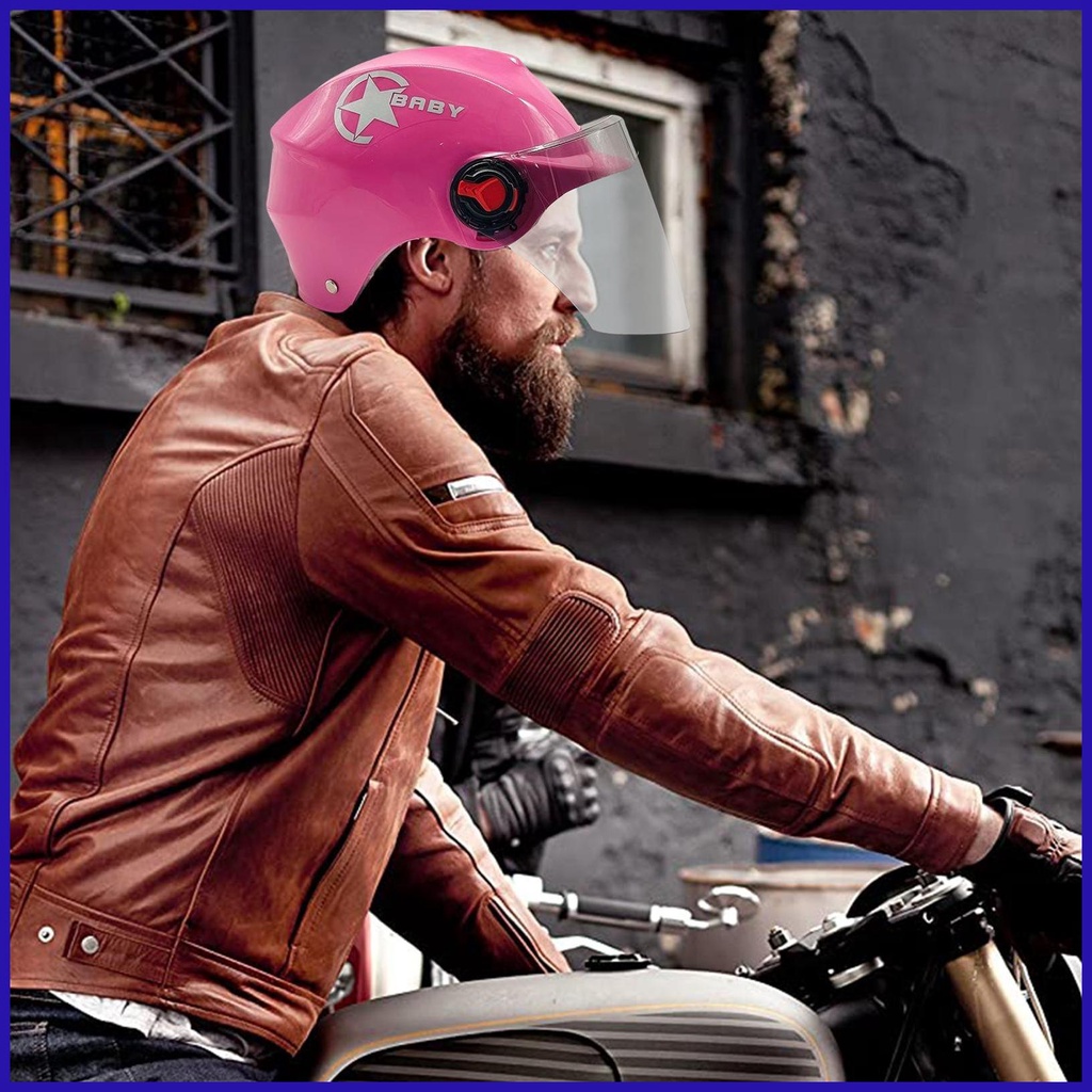 Mũ Bảo Hiểm Đi Xe Máy Nửa Đầu Có Thể Điều Chỉnh Kích Cỡ Cho Trẻ Em