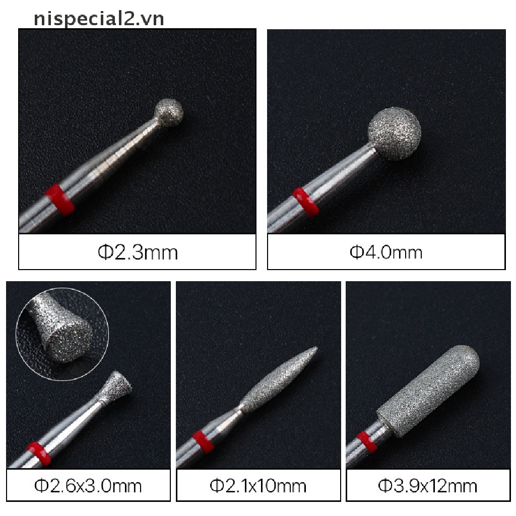 Mũi Khoan Xoay Cắt Kim Cương Chuyên Dụng Cho Trang Trí Móng Tay