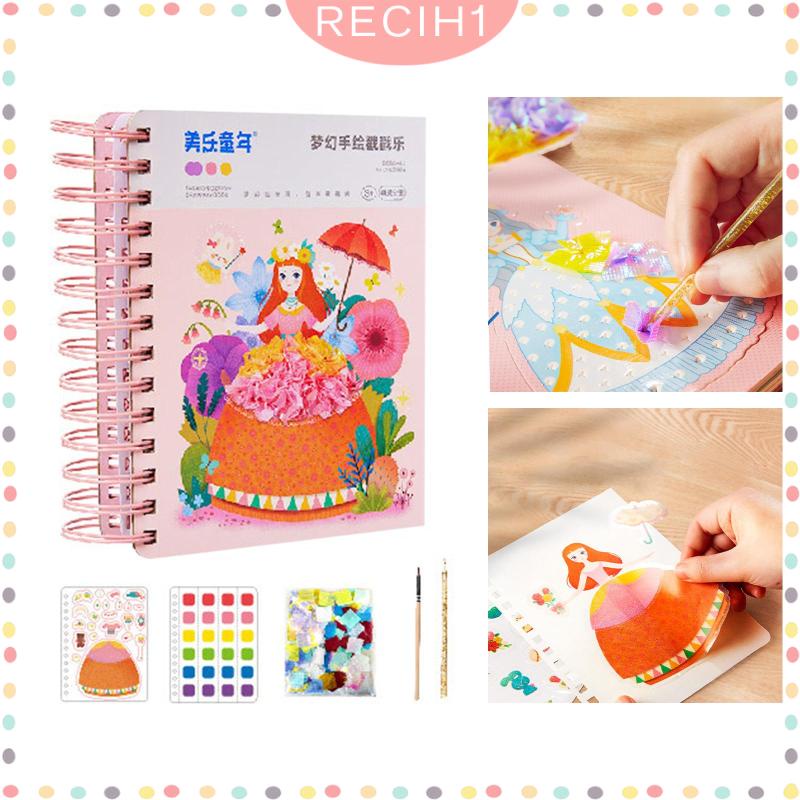 Sticker Dán Trang Trí Sách DIY Hình Cô Gái Mặc Đồ Hóa Trang Thời Trang Cho Bé Gái 4 / 5 / 6 / 7 Tuổi