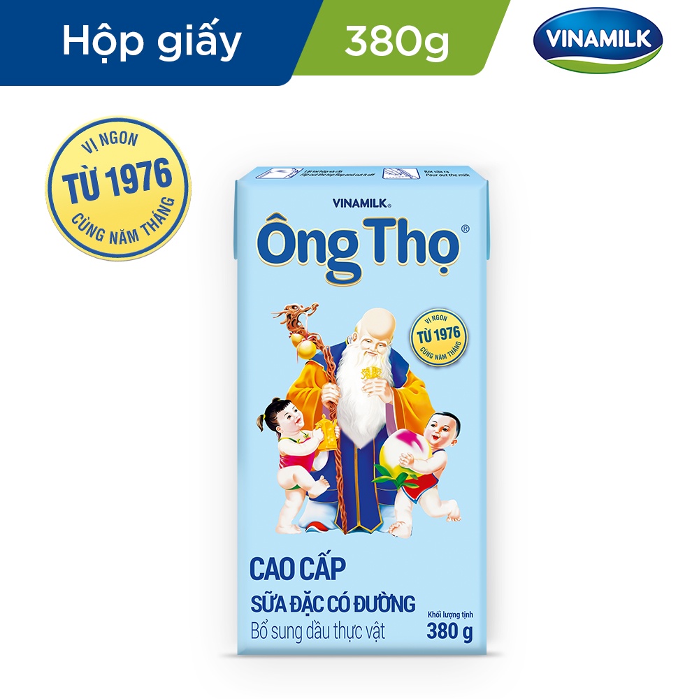 Thùng 24 Hộp Sữa đặc có đường Ông Thọ chữ xanh - Hộp giấy 380g