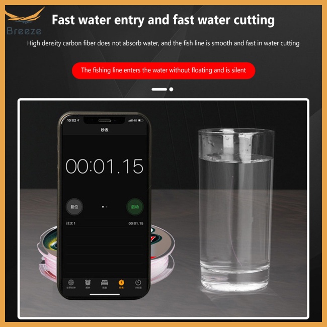 Cuộn Dây Câu Cá 2-30lb Bằng Fluorocarbon Vô Hình Chống Mài Mòn Chống Thấm Nước Siêu Nhẹ