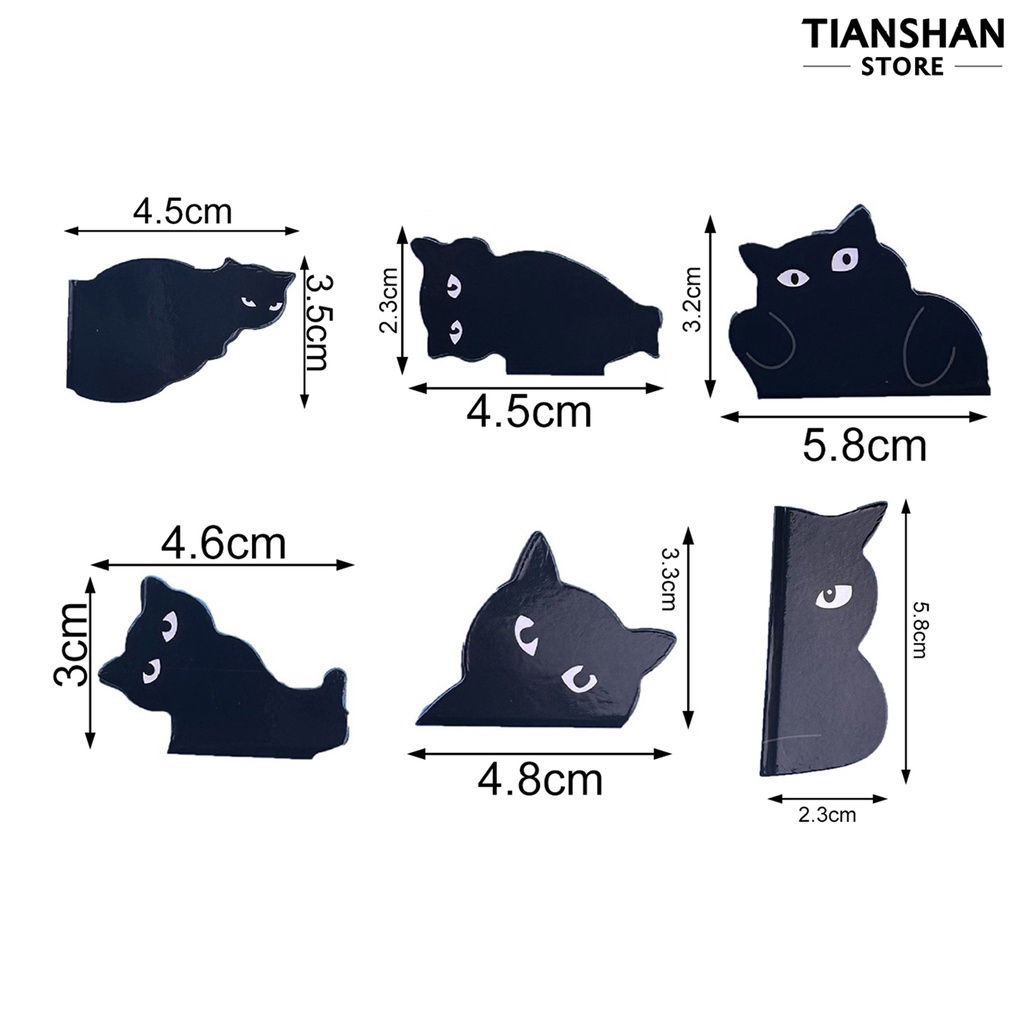 Tianshan Set 6 Bookmark Hình Mèo Đen Đáng Yêu